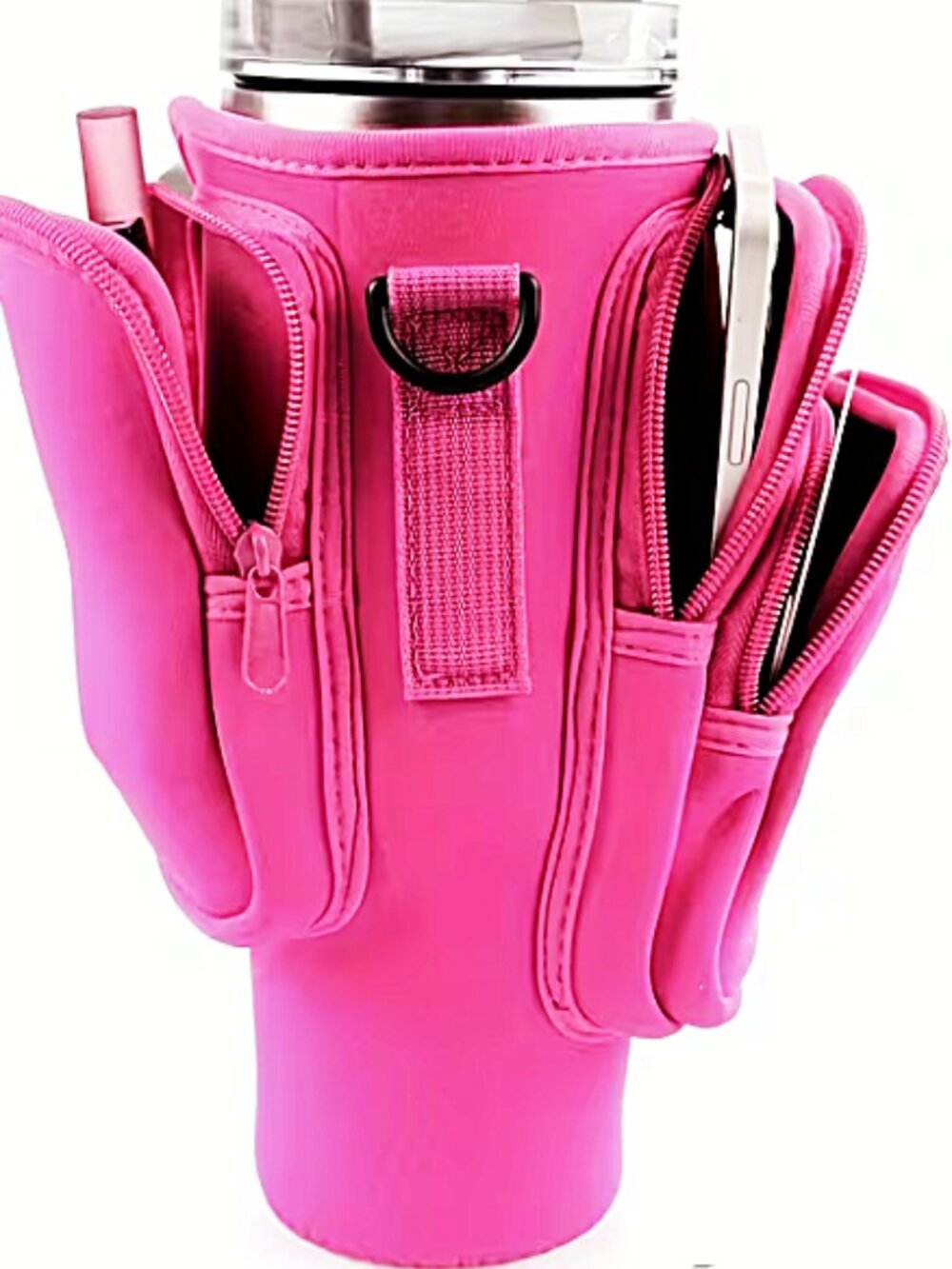 ROSE PINK Water Bottle Phone Carrier Organizer Bag NEW